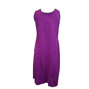 Athleta Purple Halter Back Dress Size L | Active Travel Summer Dress with Pocket